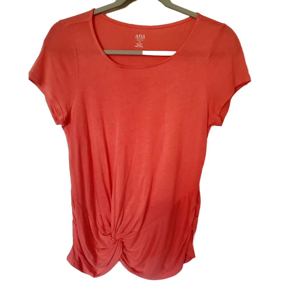 A.N.A. Ruched front and sides top. Salmon Size Women's Petite Small PS